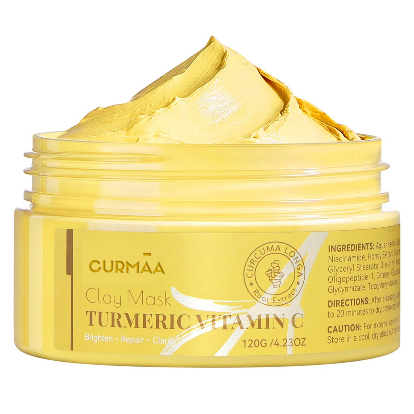 Mascarilla Facial de Arcilla con Cúrcuma y Vitamina C – 120 g / 4.23 oz